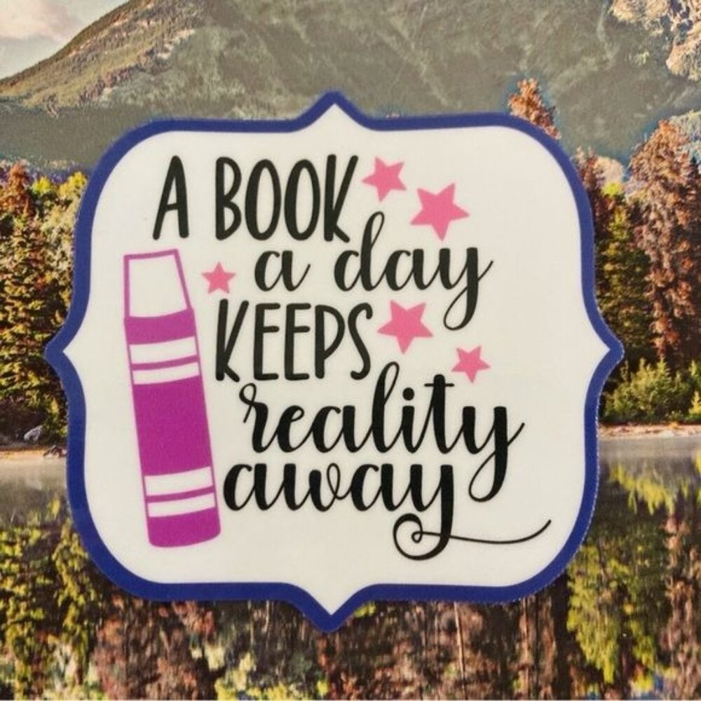 (7/$15) Durable Waterproof Sticker - Funny Book Sticker